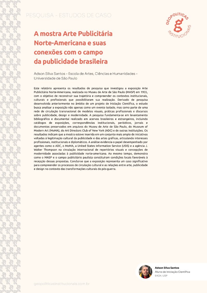 A mostra Arte Publicitária Norte-Americana e suas conexões com o campo da publicidade brasileira
